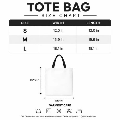 Auburn Undead Mascot Tote Bag - Size Chart